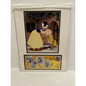 New Disney First Day Issue Art Snow White and Seven Dwarves Post Office 16"x12"